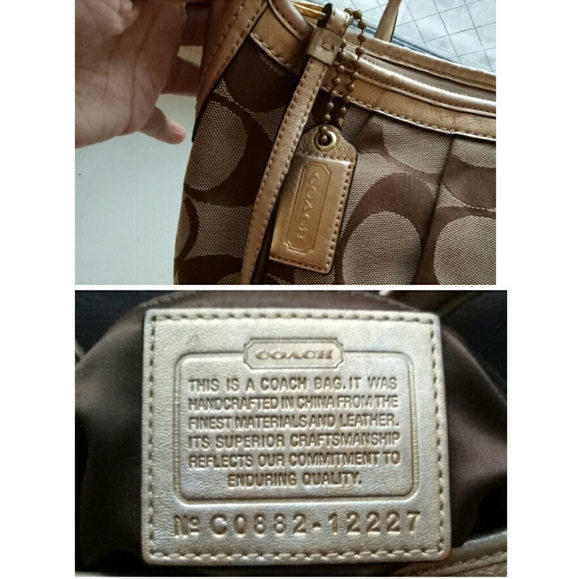 Auth Coach monogram pleated hobo bag - Picture 2 of 7